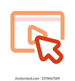 Editable click to play video vector icon. Online learning, course, tutorial. Part of a big icon set family. Perfect for web and app interfaces, presentations, infographics, etc