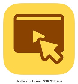 Editable click to play video vector icon. Online learning, course, tutorial. Part of a big icon set family. Perfect for web and app interfaces, presentations, infographics, etc