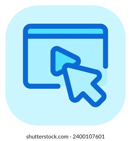 Editable click to play video vector icon. Online learning, course, tutorial. Part of a big icon set family. Perfect for web and app interfaces, presentations, infographics, etc