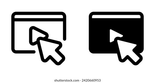 Editable click to play video vector icon. Online learning, course, tutorial. Part of a big icon set family. Perfect for web and app interfaces, presentations, infographics, etc