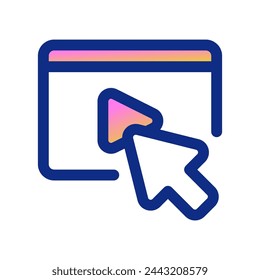 Editable click to play video vector icon. Online learning, course, tutorial. Part of a big icon set family. Perfect for web and app interfaces, presentations, infographics, etc