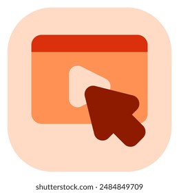 Editable click to play video vector icon. Online learning, course, tutorial. Part of a big icon set family. Perfect for web and app interfaces, presentations, infographics, etc