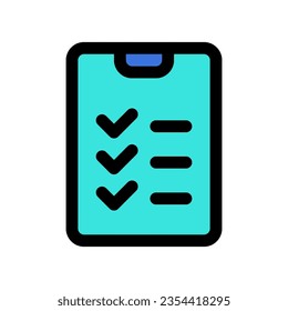 Portapapeles modificable, icono vectorial de lista de verificación. Parte de una familia de iconos grandes. Perfecto para interfaces web y de aplicaciones, presentaciones, infografías, etc