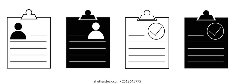 Portapapeles editable, icono de Vector de lista de comprobación. Parte de una gran familia de iconos. Perfecto para interfaces de Web y App, presentaciones, infografías, Portapapeles con icono de marca de verificación