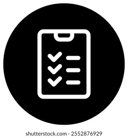 Área de transferência editável, ícone do vetor da lista de verificação. Parte de uma grande família de conjuntos de ícones. Perfeito para interfaces web e app, apresentações, infográficos, etc