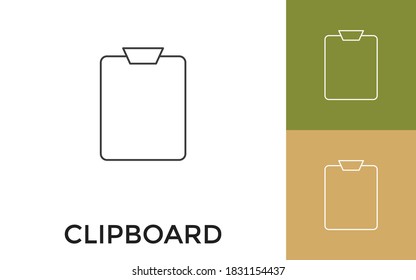 Editable Clipboard Thin Line Icon with Title. Useful For Mobile Application, Website, Software and Print Media.