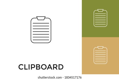 Editable Clipboard Thin Line Icon with Title. Useful For Mobile Application, Website, Software and Print Media.
