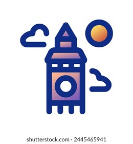 Editable clock tower, skyscraper, office vector icon. Landmark, monument, building, architecture. Part of a big icon set family. Perfect for web and app interfaces, presentations, infographics, etc