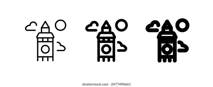 Editable clock tower, skyscraper, office vector icon. Landmark, monument, building, architecture. Part of a big icon set family. Perfect for web and app interfaces, presentations, infographics, etc