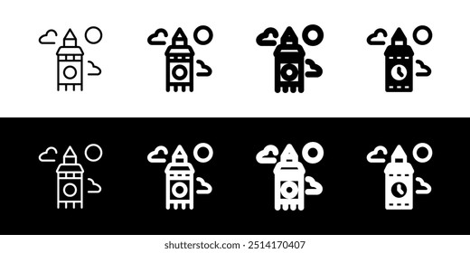 Editable clock tower, skyscraper, office vector icon. Landmark, monument, building, architecture. Part of a big icon set family. Perfect for web and app interfaces, presentations, infographics, etc
