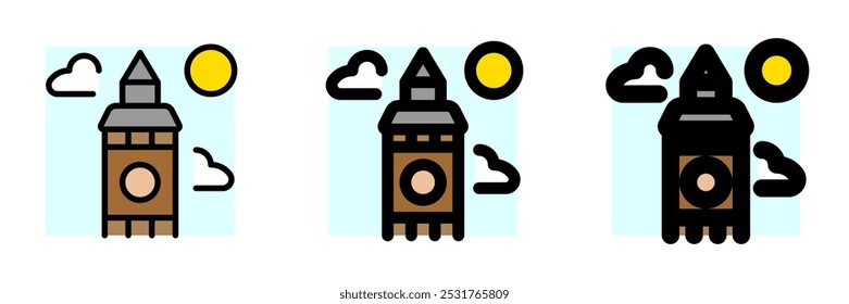 Editable clock tower, skyscraper, office vector icon. Landmark, monument, building, architecture. Part of a big icon set family. Perfect for web and app interfaces, presentations, infographics, etc