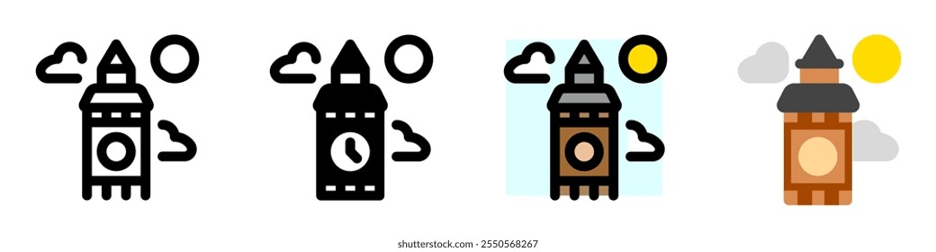 Editable clock tower, skyscraper, office vector icon. Landmark, monument, building, architecture. Part of a big icon set family. Perfect for web and app interfaces, presentations, infographics, etc