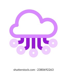 Editable cloud network, computing vector icon. AI technology, artificial intelligence, computer. Part of a big icon set family. Perfect for web and app interfaces, presentations, infographics, etc