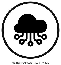 Editable cloud network, computing vector icon. AI technology, artificial intelligence, computer. Part of a big icon set family. Perfect for web and app interfaces, presentations, infographics, etc