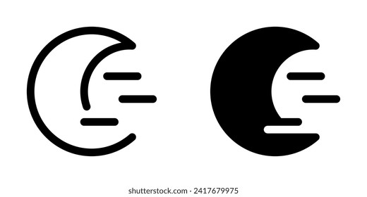 Editable cloudy windy moon vector icon. Part of a big icon set family. Perfect for web and app interfaces, presentations, infographics, etc