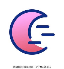 Editable cloudy windy moon vector icon. Part of a big icon set family. Perfect for web and app interfaces, presentations, infographics, etc