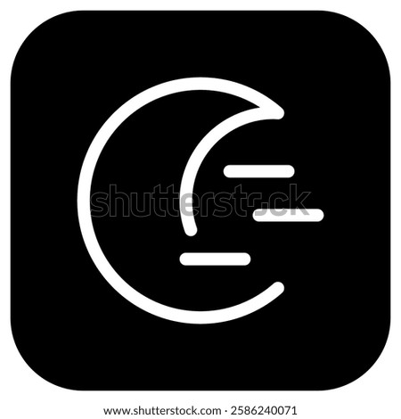 Editable cloudy windy moon vector icon. Part of a big icon set family. Perfect for web and app interfaces, presentations, infographics, etc