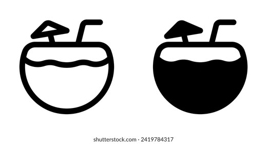 Editable coconut drink vector icon. Part of a big icon set family. Perfect for web and app interfaces, presentations, infographics, etc