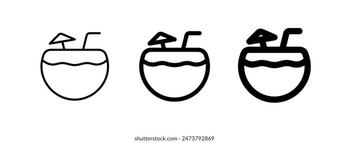 Editable coconut drink vector icon. Part of a big icon set family. Perfect for web and app interfaces, presentations, infographics, etc