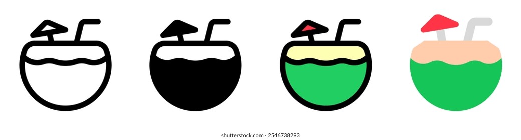 Editable coconut drink vector icon. Part of a big icon set family. Perfect for web and app interfaces, presentations, infographics, etc