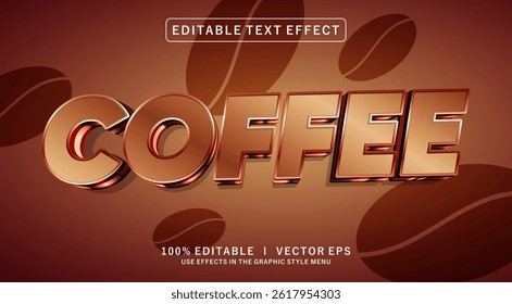editable coffe 3d vector text effect with modern style design