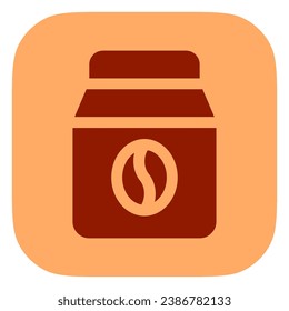 Judía de café editable, suelo, icono del vector de bolsa. Cafetería, cafetería, restaurante, bebida, bebidas. Parte de una familia de iconos grandes. Perfecto para interfaces web y de aplicaciones, presentaciones, infografías, etc