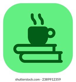 Editable coffee break, cup, books vector icon. Remote work, job, profession, freelance. Part of a big icon set family. Perfect for web and app interfaces, presentations, infographics, etc