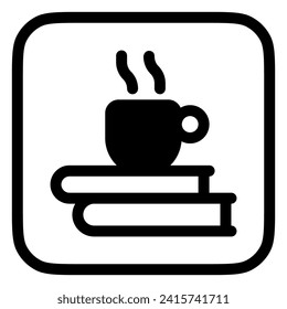 Editable coffee break, cup, books vector icon. Remote work, job, profession, freelance. Part of a big icon set family. Perfect for web and app interfaces, presentations, infographics, etc