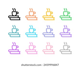 Editable coffee break, cup, books vector icon. Remote work, job, profession, freelance. Part of a big icon set family. Perfect for web and app interfaces, presentations, infographics, etc