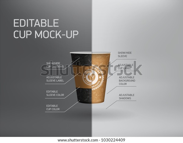 Download Editable Coffee Cup Mockup Business Stationery Stock Vector Royalty Free 1030224409 PSD Mockup Templates