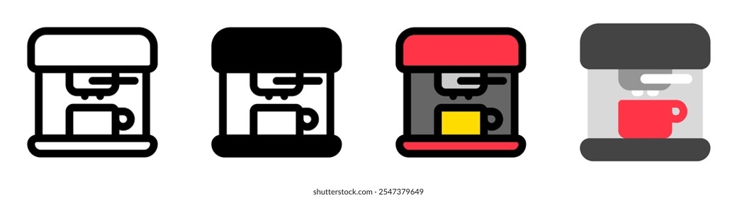 Editable coffee maker vector icon. Cafe, coffee shop, restaurant, drink, beverages. Part of a big icon set family. Perfect for web and app interfaces, presentations, infographics, etc