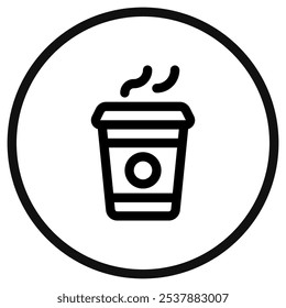 Ícone vetorial da xícara de papel de café editável. Café, cafeteria, restaurante, bebida, bebidas. Parte de uma grande família de conjuntos de ícones. Perfeito para interfaces web e app, apresentações, infográficos, etc