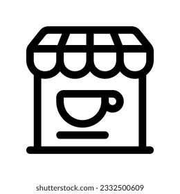 Editable coffee shop building vector icon. Cafe, coffee shop, restaurant, drink, beverages. Part of a big icon set family. Perfect for web and app interfaces, presentations, infographics, etc