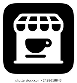 Editable coffee shop building vector icon. Cafe, coffee shop, restaurant, drink, beverages. Part of a big icon set family. Perfect for web and app interfaces, presentations, infographics, etc