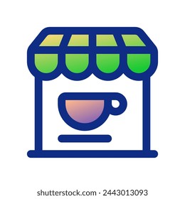 Editable coffee shop building vector icon. Cafe, coffee shop, restaurant, drink, beverages. Part of a big icon set family. Perfect for web and app interfaces, presentations, infographics, etc