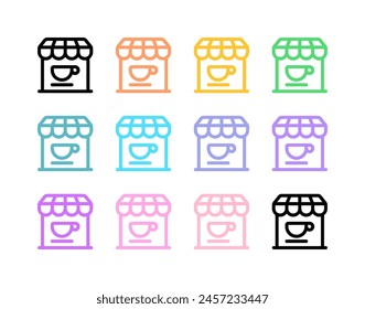 Editable coffee shop building vector icon. Cafe, coffee shop, restaurant, drink, beverages. Part of a big icon set family. Perfect for web and app interfaces, presentations, infographics, etc