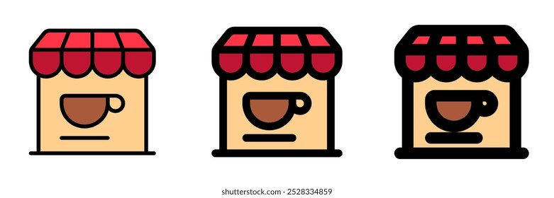 Editable coffee shop building vector icon. Cafe, coffee shop, restaurant, drink, beverages. Part of a big icon set family. Perfect for web and app interfaces, presentations, infographics, etc