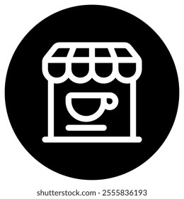 Editable coffee shop building vector icon. Cafe, coffee shop, restaurant, drink, beverages. Part of a big icon set family. Perfect for web and app interfaces, presentations, infographics, etc