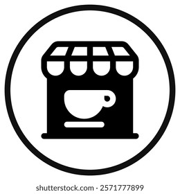 Editable coffee shop building vector icon. Cafe, coffee shop, restaurant, drink, beverages. Part of a big icon set family. Perfect for web and app interfaces, presentations, infographics, etc