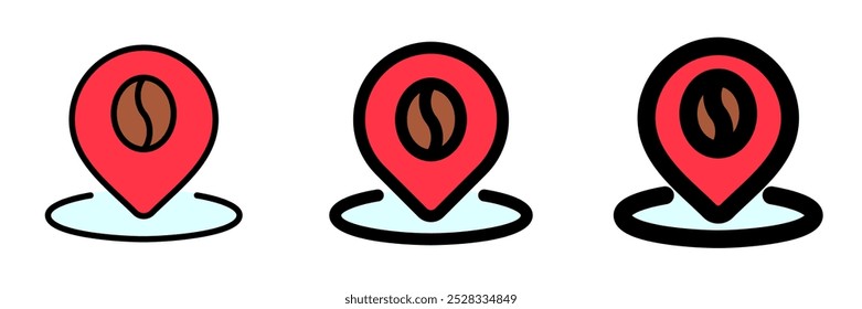 Ícone de vetor de localização editável do café. Café, cafeteria, restaurante, bebida, bebidas. Parte de uma grande família de conjuntos de ícones. Perfeito para interfaces web e app, apresentações, infográficos, etc