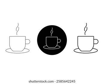 editable coffee and tea cup symbol design illustration isolated on transparent background