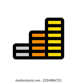 Editable coin stack, bar chart vector icon. Part of a big icon set family. Finance, business, investment, accounting. Perfect for web and app interfaces, presentations, infographics, etc