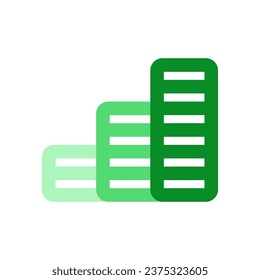 Editable coin stack, bar chart vector icon. Part of a big icon set family. Finance, business, investment, accounting. Perfect for web and app interfaces, presentations, infographics, etc