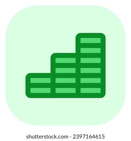 Editable coin stack, bar chart vector icon. Part of a big icon set family. Finance, business, investment, accounting. Perfect for web and app interfaces, presentations, infographics, etc