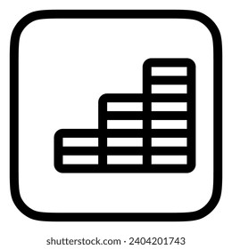 Editable coin stack, bar chart vector icon. Part of a big icon set family. Finance, business, investment, accounting. Perfect for web and app interfaces, presentations, infographics, etc