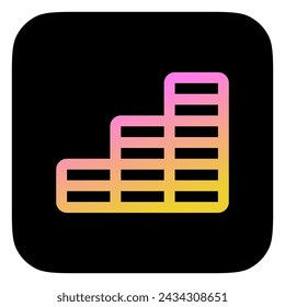 Editable coin stack, bar chart vector icon. Part of a big icon set family. Finance, business, investment, accounting. Perfect for web and app interfaces, presentations, infographics, etc