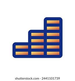 Editable coin stack, bar chart vector icon. Part of a big icon set family. Finance, business, investment, accounting. Perfect for web and app interfaces, presentations, infographics, etc