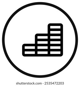Editable coin stack, bar chart vector icon. Part of a big icon set family. Finance, business, investment, accounting. Perfect for web and app interfaces, presentations, infographics, etc