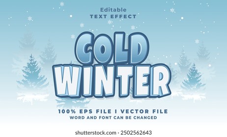 editierbarer kalter Winter Text Effekt.Typhografie Logo