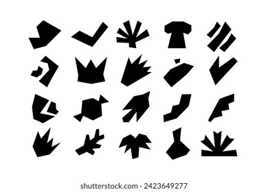 Editable collection of abstract vector shapes. DIY graphic kit to create your own aesthetic art and design. Use on printable product, presentation, infographics, content, publication, packaging, UI